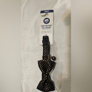 Whisker City Easy-Release Adult Cat Collar in Black with Gold Dots